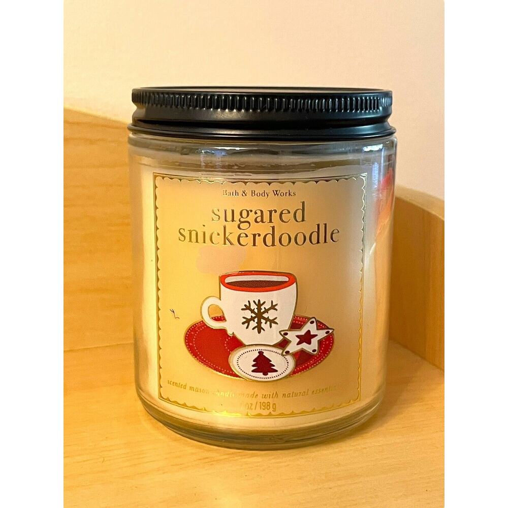 Bath & Body‎ Works Sugared Snickerdoodle Single Wick Candle 7 oz Holiday NEW